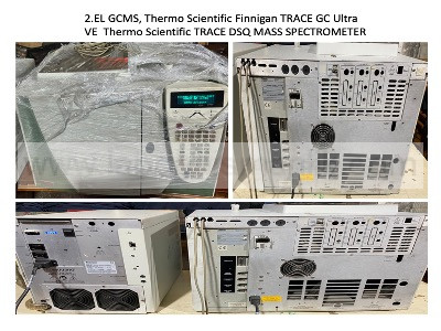 GCMS, Thermo Scientific Finnigan TRACE GC Ultra VE  Thermo Scientific TRACE DSQ MASS SPECTROMETER – 2.EL